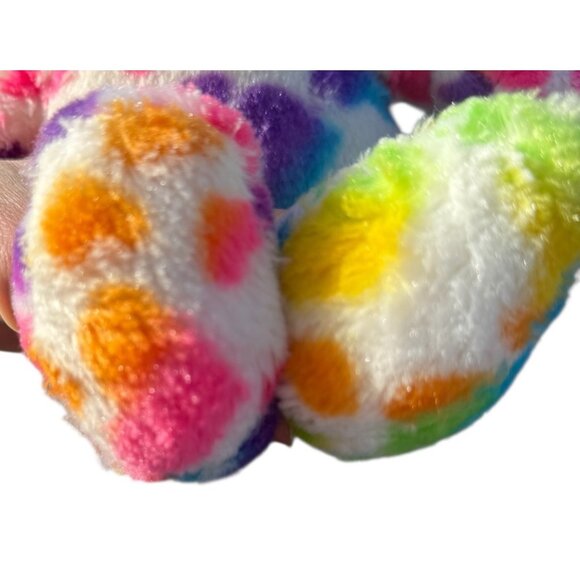 Rainbow Hearts Triceratops Dinosaur Plush Stuffed Security Support Pet Toy - Picture 13 of 16